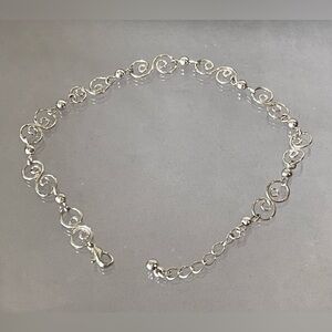 Vintage anklet silver wire adjustable